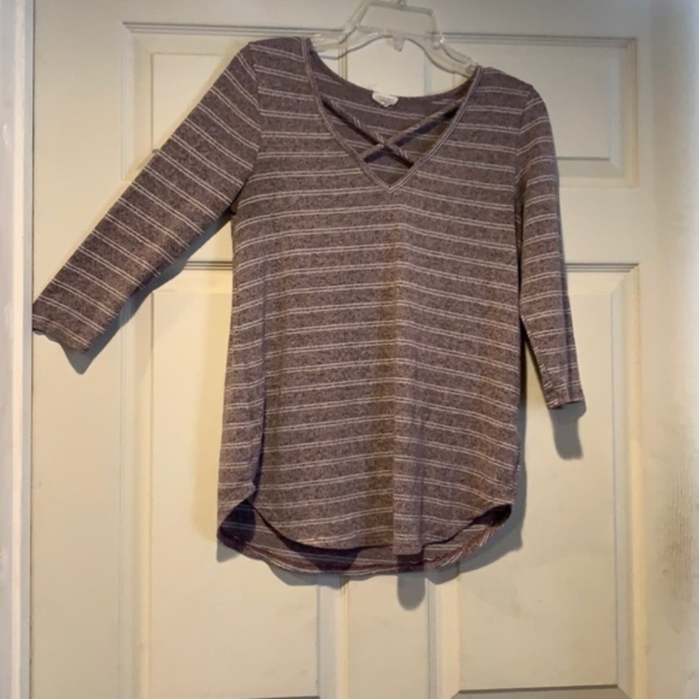 3/4 Sleeve Striped Top